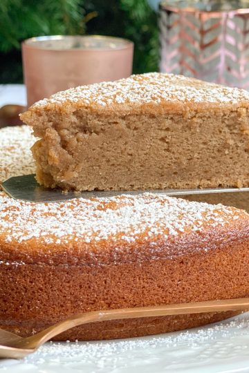 French chestnut cake made with chestnut spread.